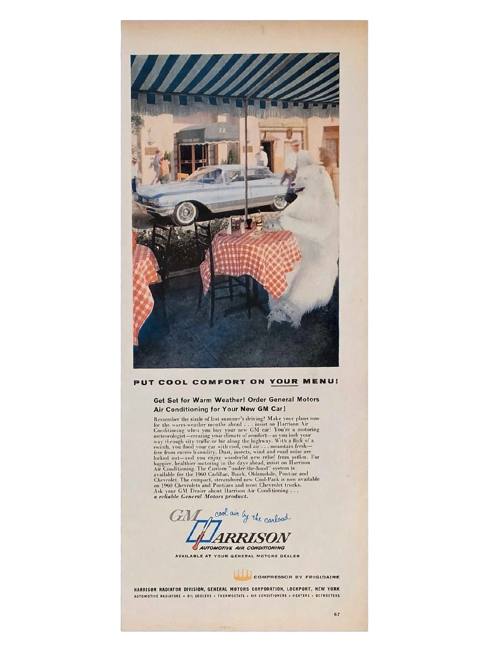 Harrison Automotive Air Conditioning Vintage Print - Blue Accent